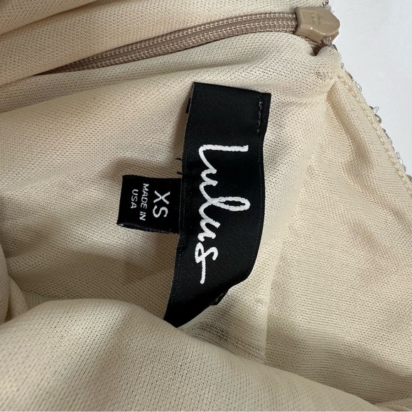 Lulus XS Gold Sequin Fit & Flare Mini Dress Sparkly Party Cocktail - Picture 12 of 16